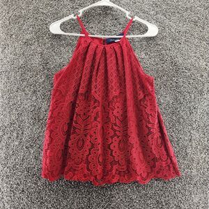 Blue Rain medium red lace tank top